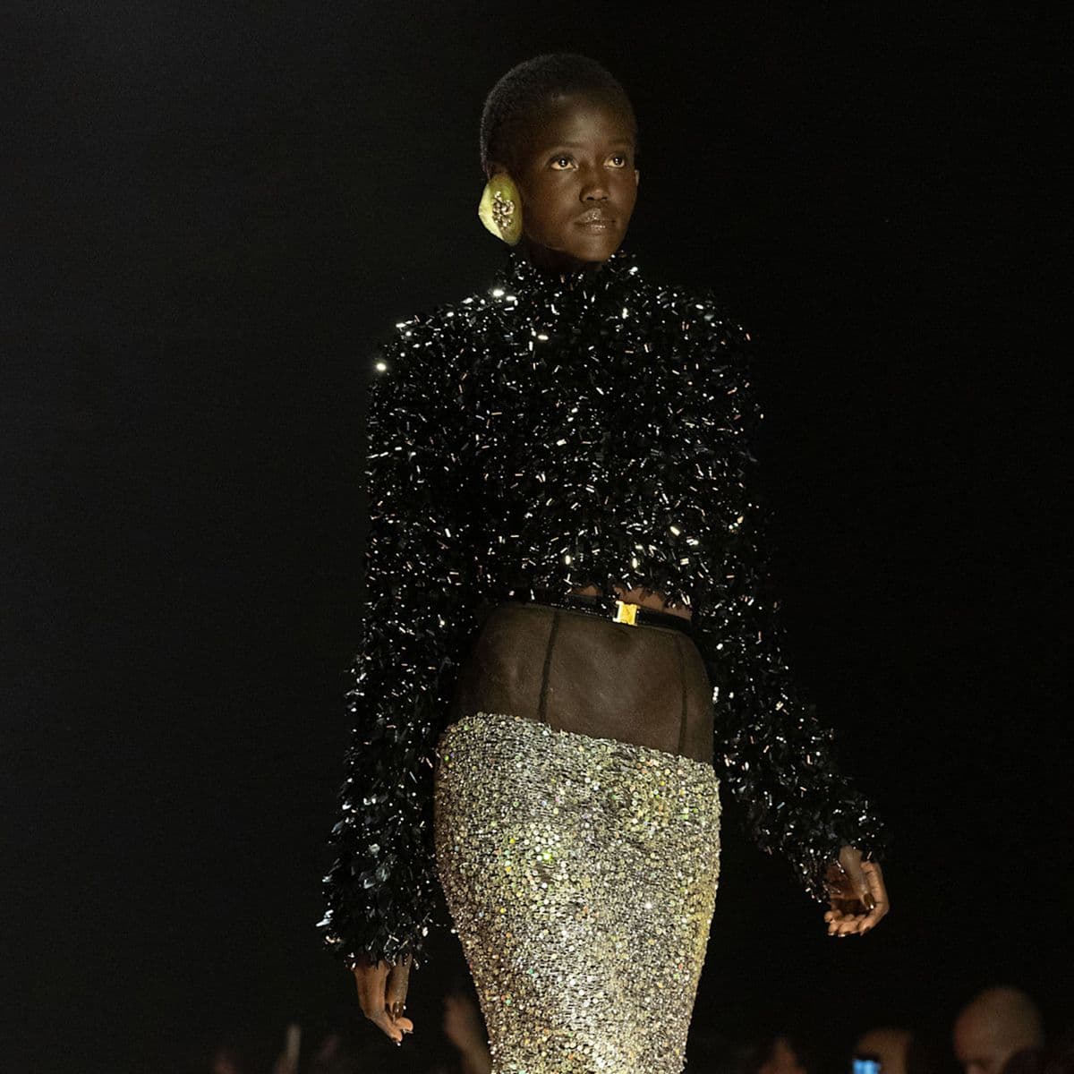 At Schiaparelli, Impossible Knitwear, Ferocious Kitten Heels, and Tops Made From Crushed CDs